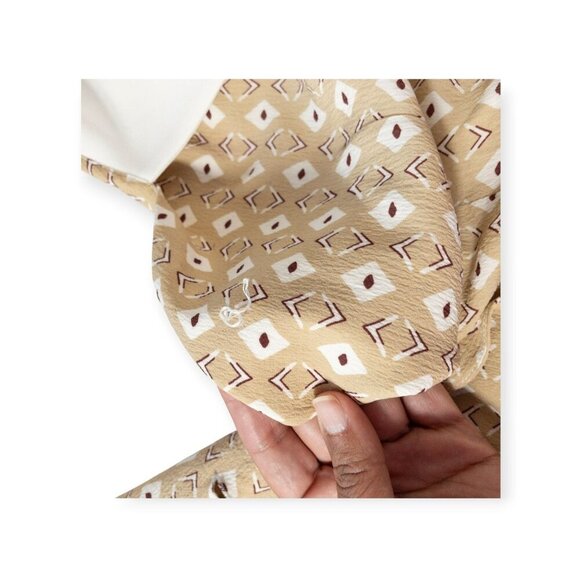 Quanta Du Soleil French Wide Collared Dress SZ M 36 EU Beige * missing button - Picture 4 of 11